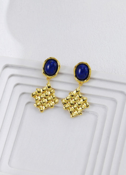 Lapis Lazuli Braided Earrings