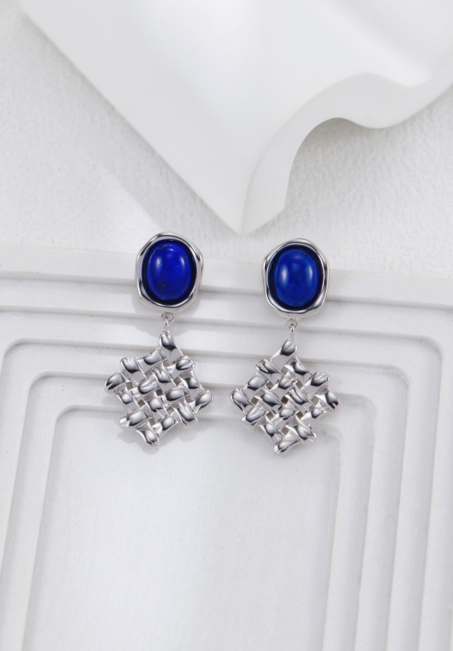 Lapis Lazuli Braided Earrings