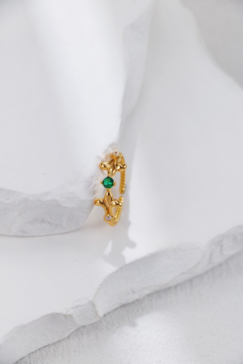 Modern Green Zirconia Ring