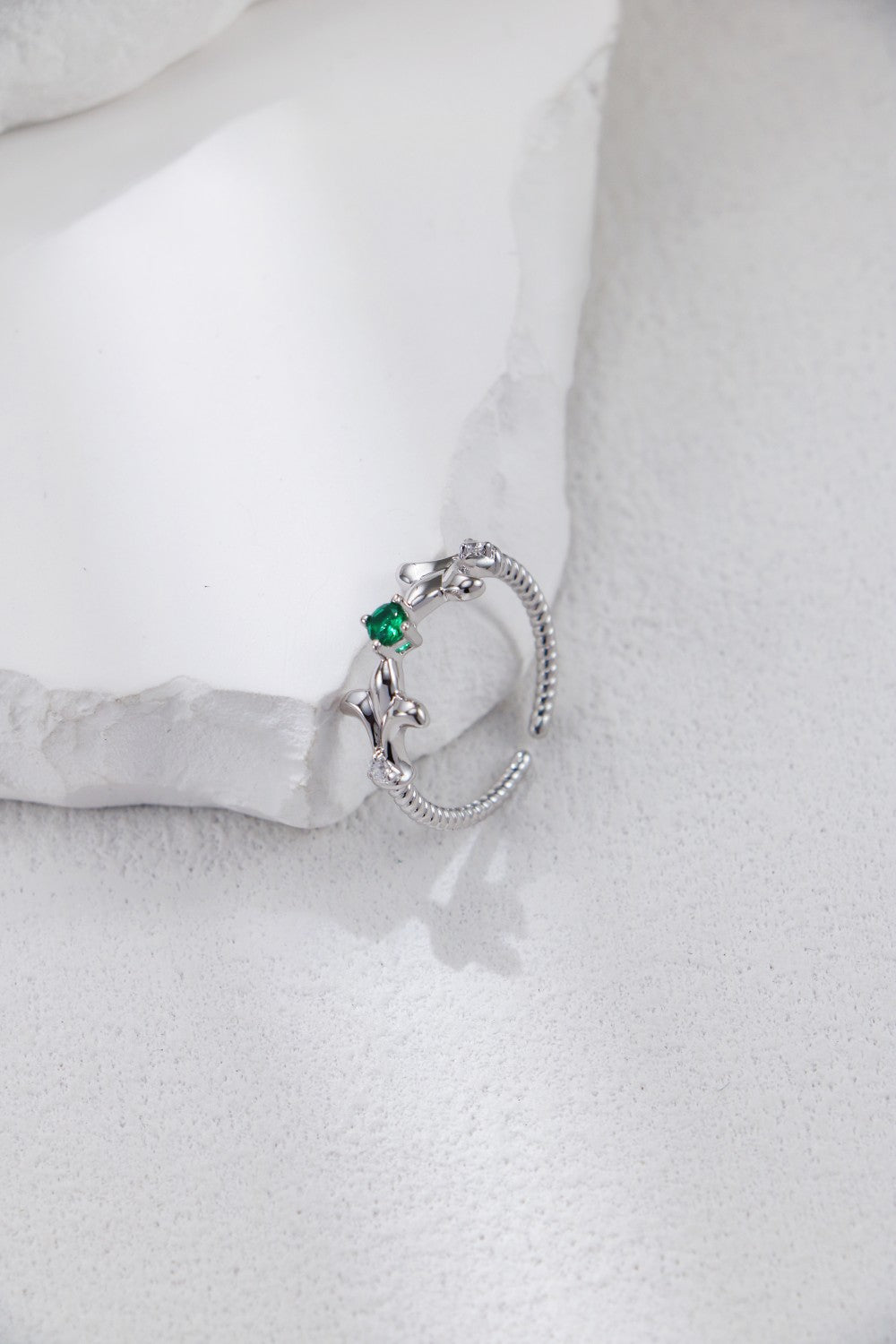 Modern Green Zirconia Ring