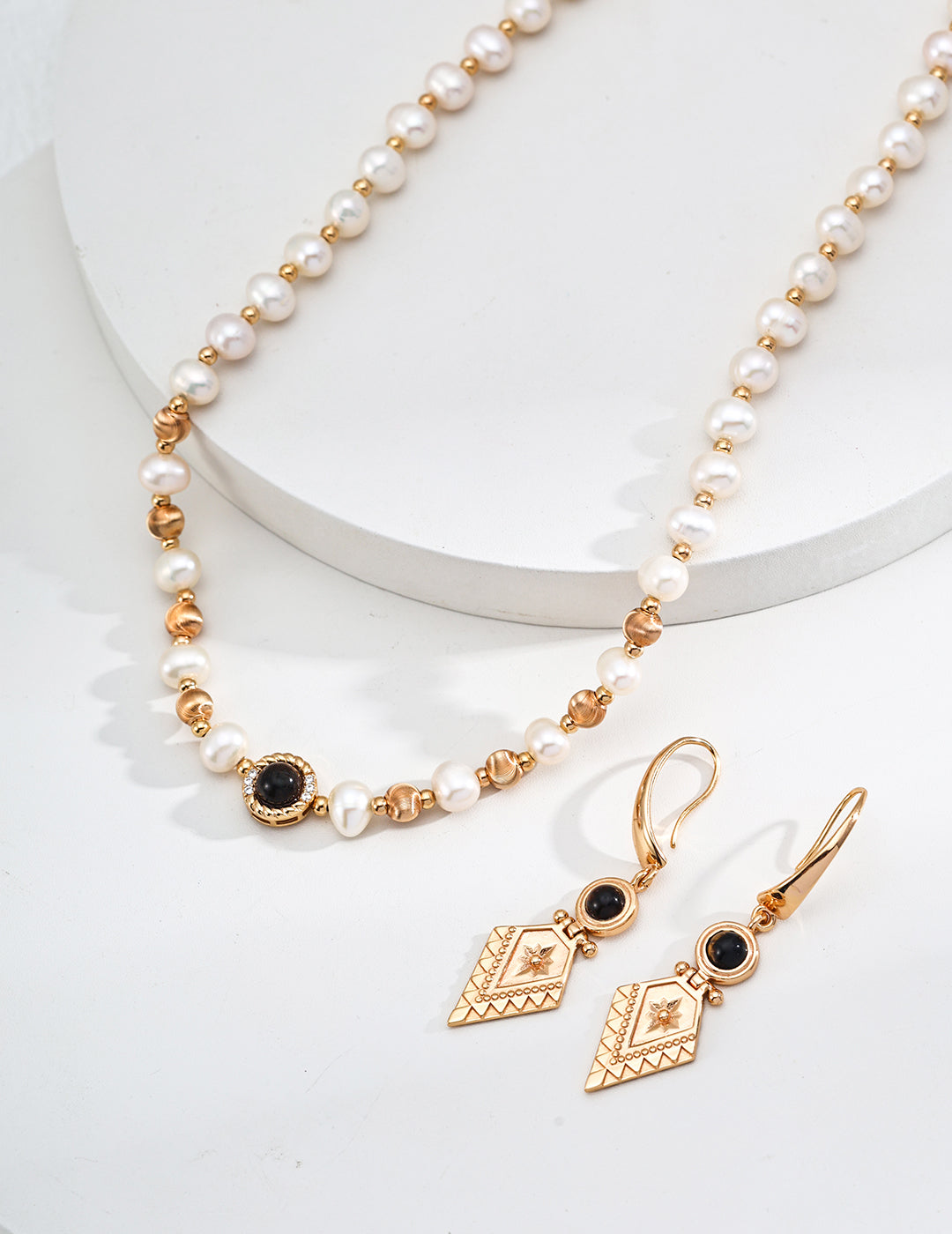Geometric Vintage Style Tiger's Eye Earrings