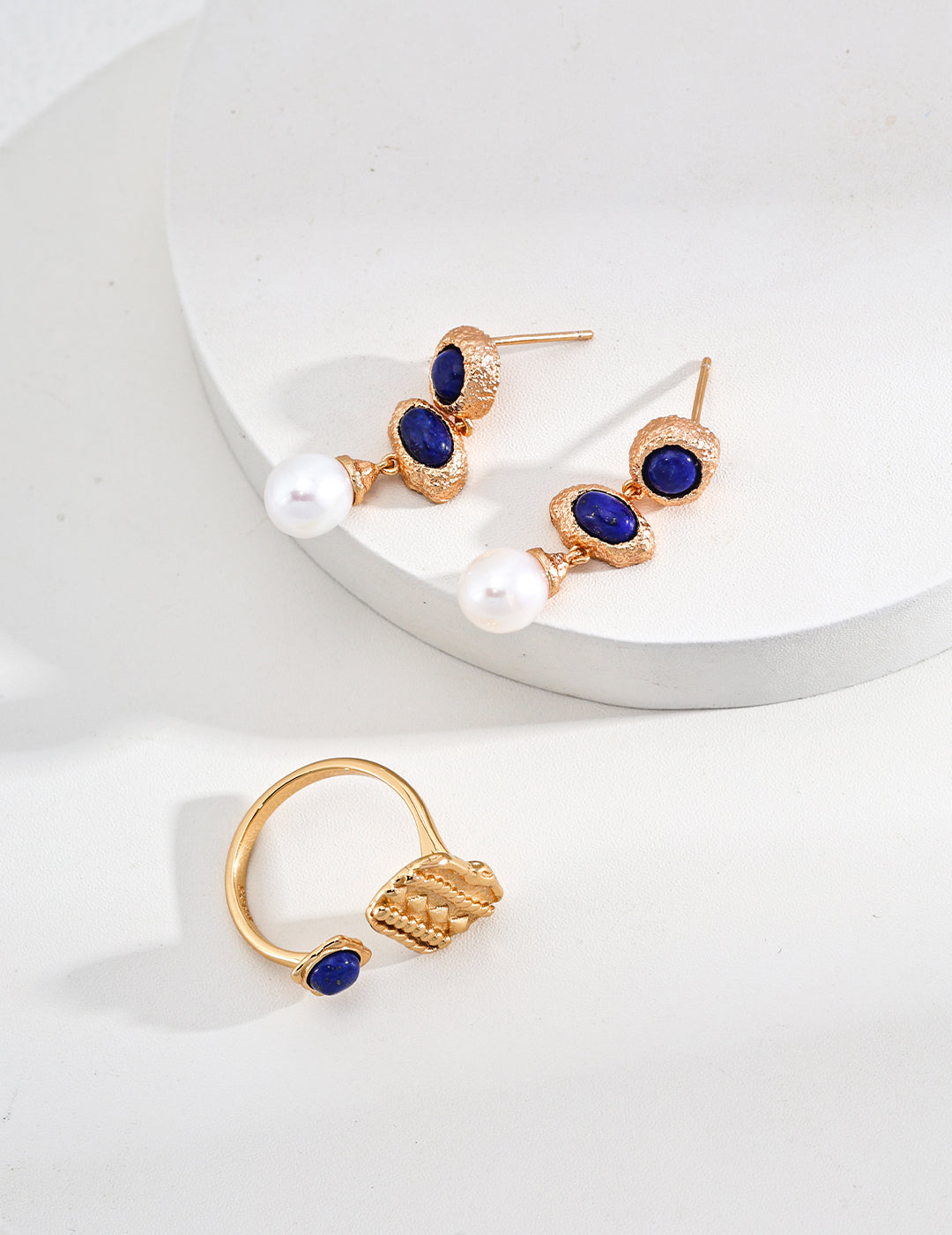Vintage Lapis Lazuli Pearl Earrings