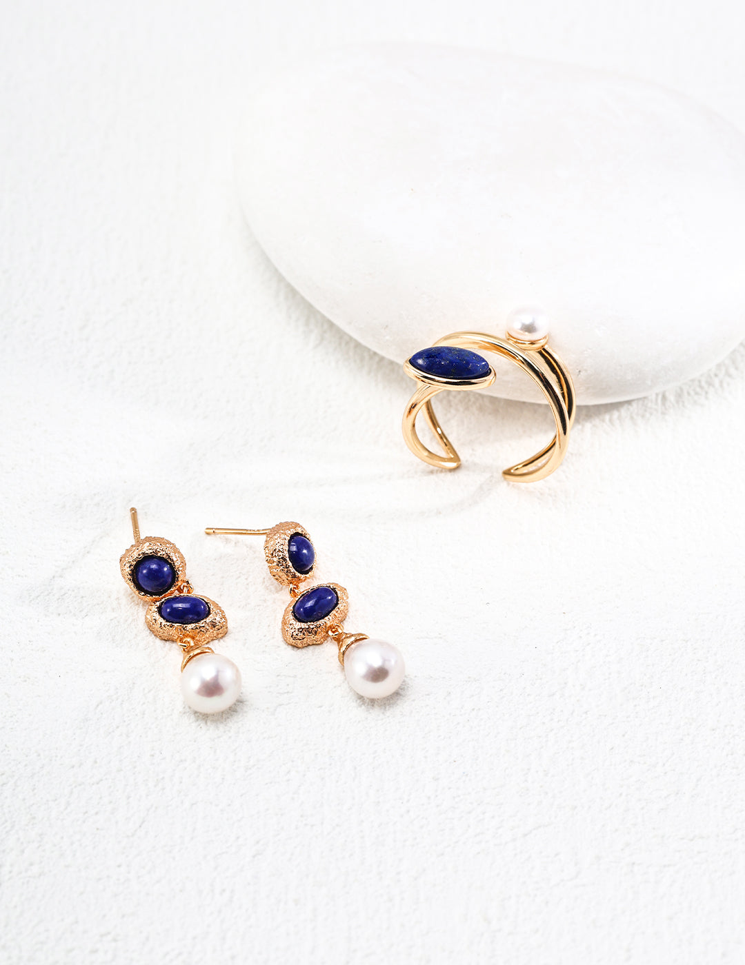 Vintage Lapis Lazuli Pearl Earrings