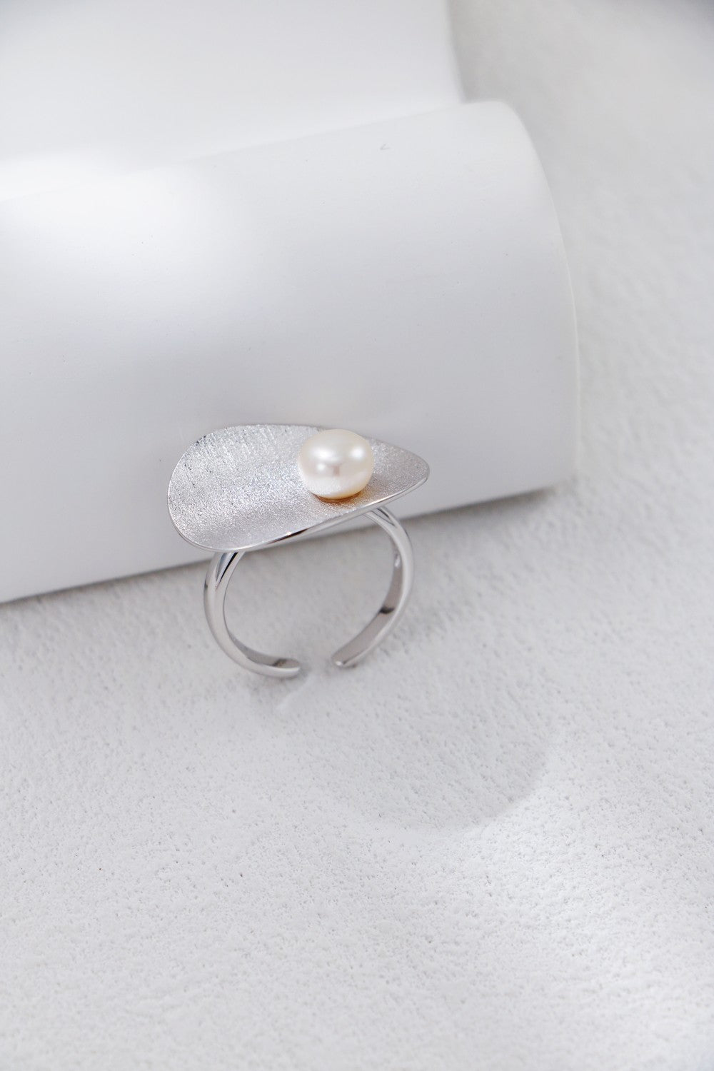 Brushed Pearl Statement Ring