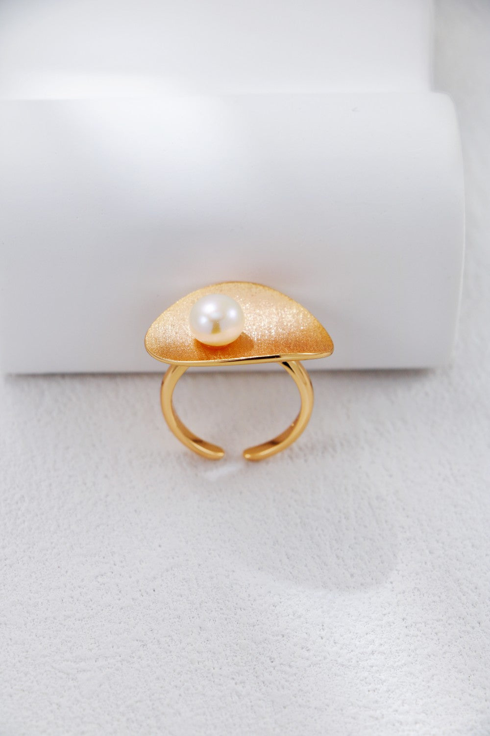 Brushed Pearl Statement Ring