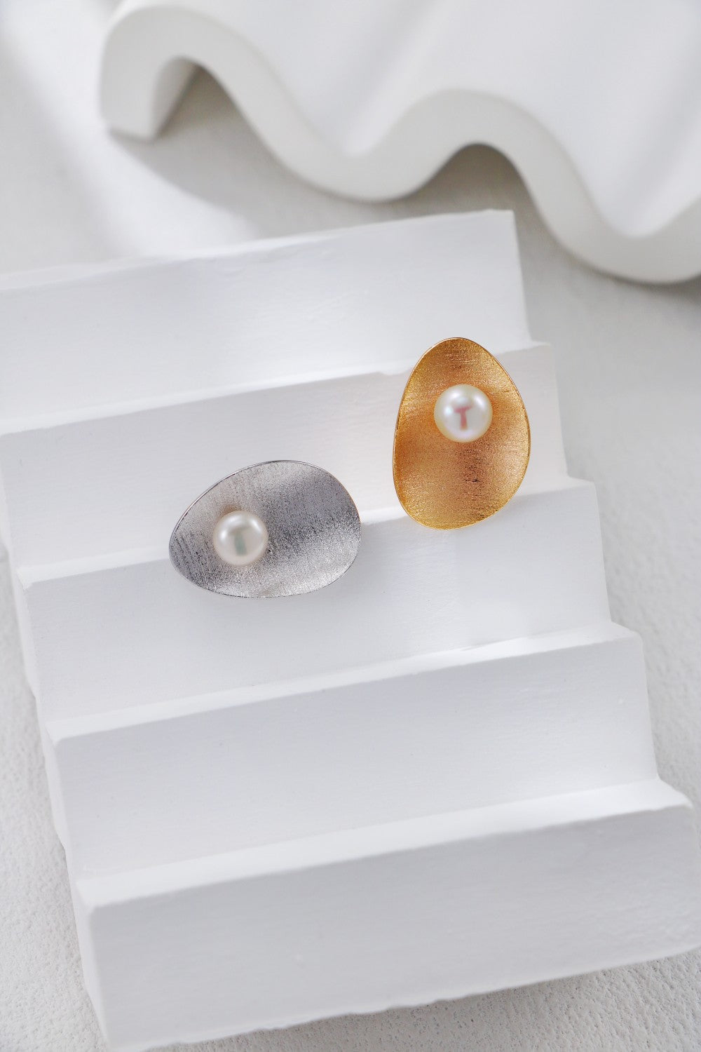 Brushed Pearl Statement Ring